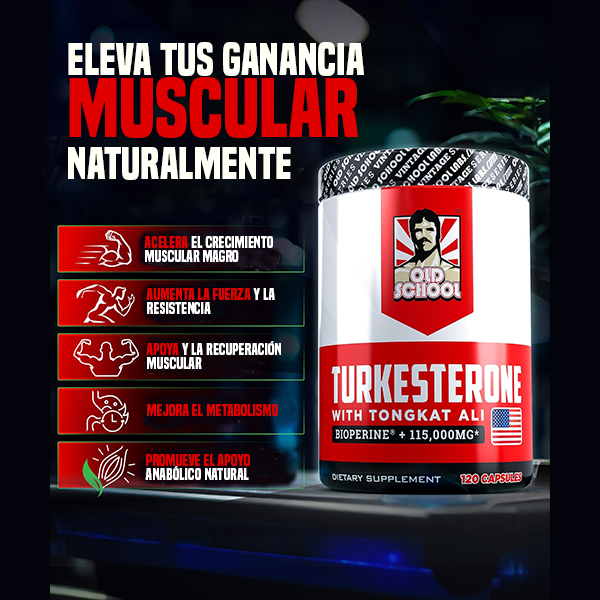 TURKESTERONE CON TONGKAT ALI 120CAPS -  ENVÍO GRATIS