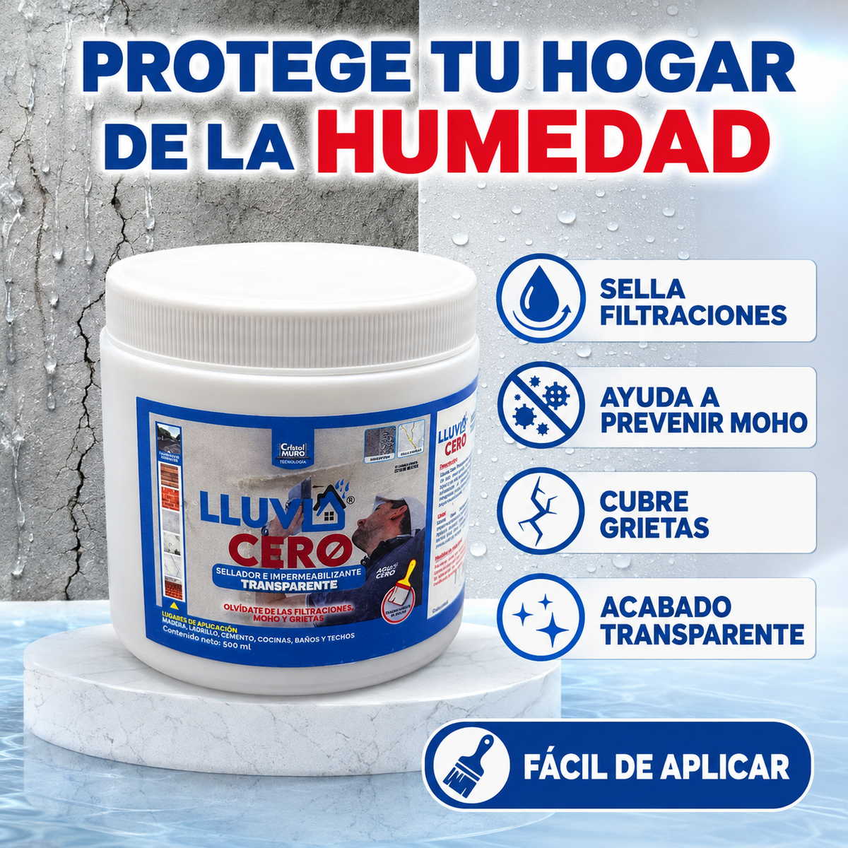 Lluvia Cero (500ml) Impermeabilizante