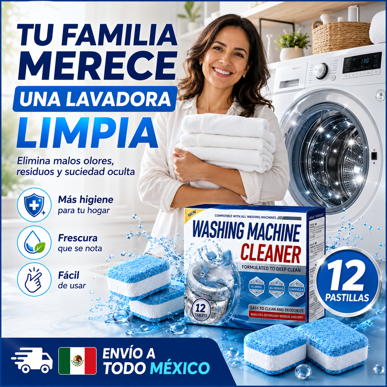 PASTILLA LIMPIEZA LAVADORA X12UND - ENVÍO GRATIS 😁⚡