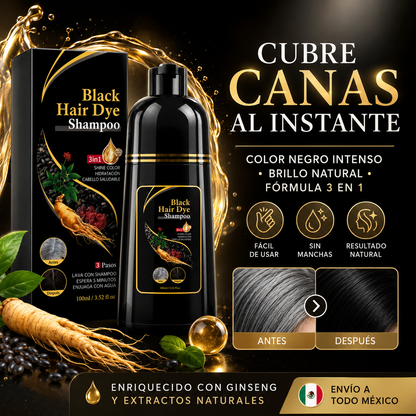 SHAMPOO TINTE NEGRO PARA CANAS