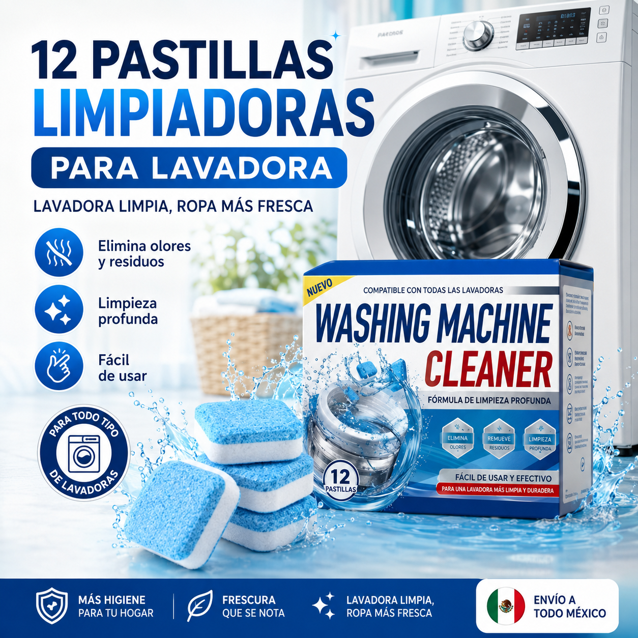 PASTILLA LIMPIEZA LAVADORA X12UND - ENVÍO GRATIS 😁⚡