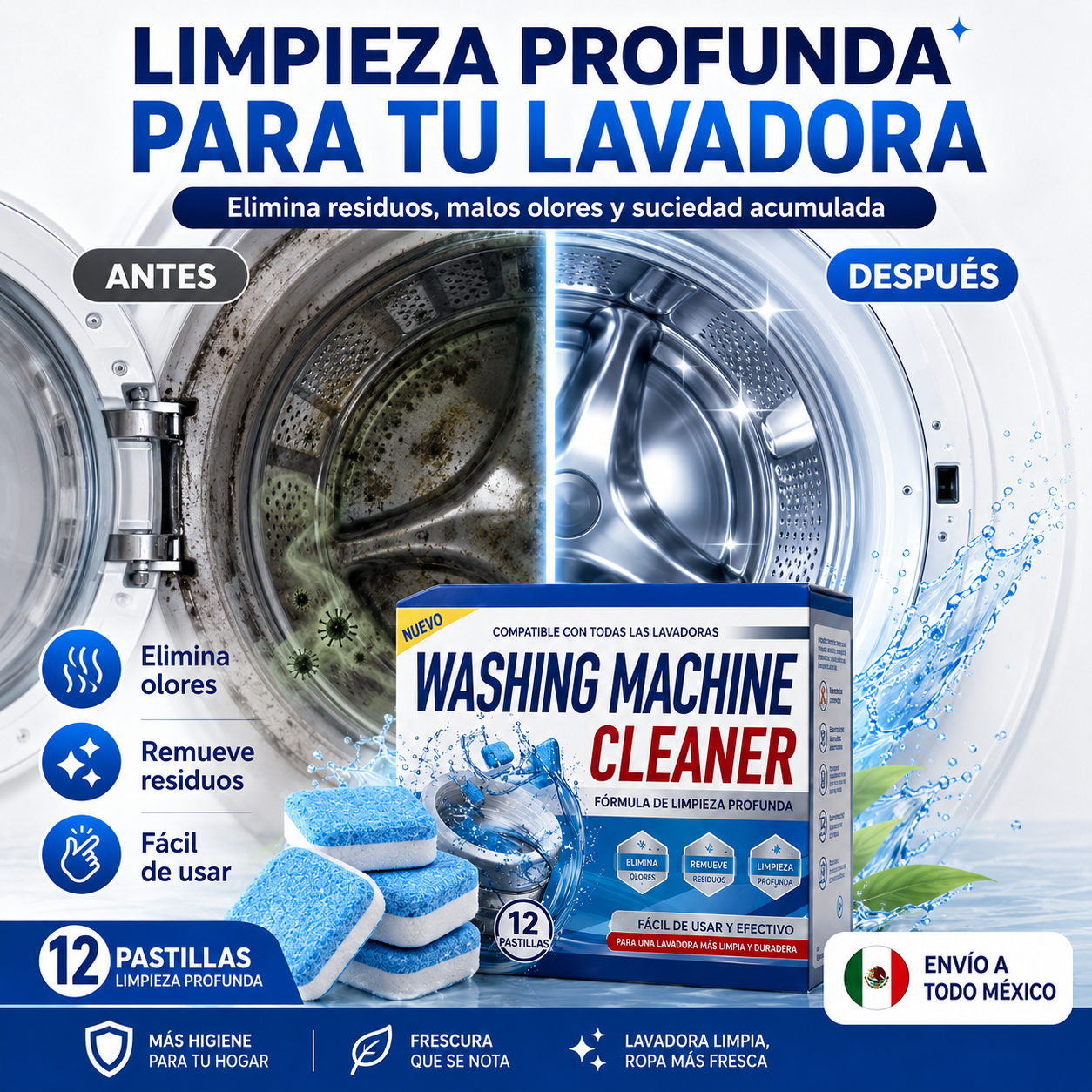 PASTILLA LIMPIEZA LAVADORA X12UND - ENVÍO GRATIS 😁⚡